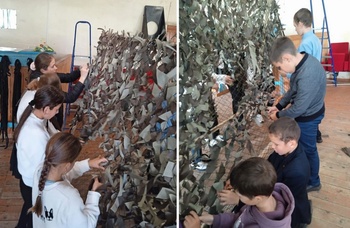 В Ядринском округе школьники и волонтеры плетут маскировочные сети